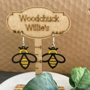 Wooden bumble bee earrings